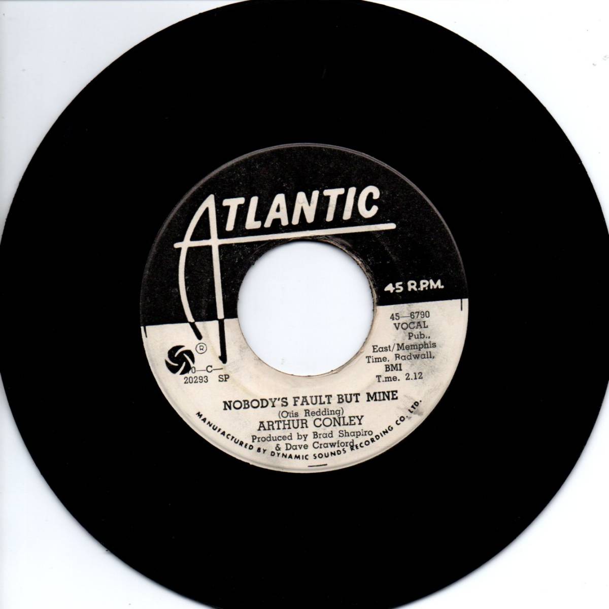 Arthur Conley 「Day-O/ Nobody's Fault But Mine」米国盤プロモ用EPレコード_画像2