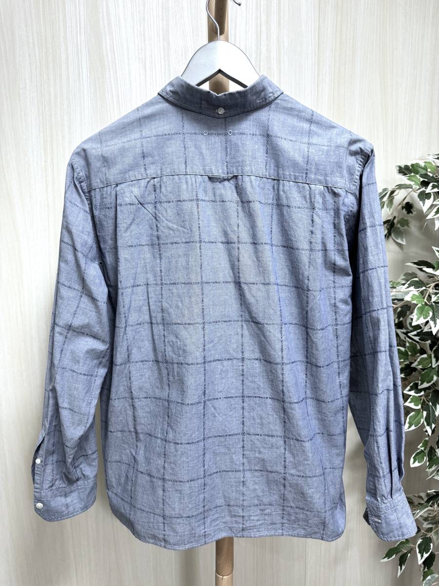 SOPHNET. 長袖BDシャツ Lサイズ FOOTBALL IS BEAUTIFUL SHIRT シャンブレーシャツ【中古】_画像2