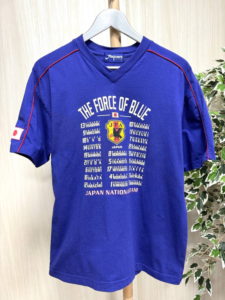 2002年W杯 日本代表メンバーネーム入り 公式記念Tシャツ Mサイズ J.LEAGUE ENTERPRISE INC.【美中古】_画像1