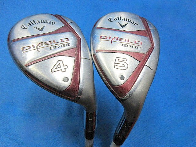 中古2本セット Callaway/キャロウェイ DIABLO EDGE/ディアブロ エッジ レッド ユーティリティ 4H&5H カーボン (S)_画像1