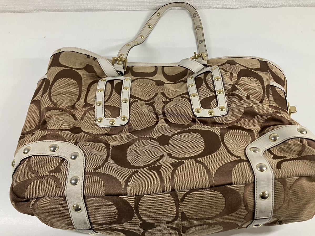 1円〜 11☆ COACH コーチ ハンドバッグ トートバッグ ショルダーバッグ シグネチャー 2個セット ブランドバッグ K04Q-1488 501-144_画像3