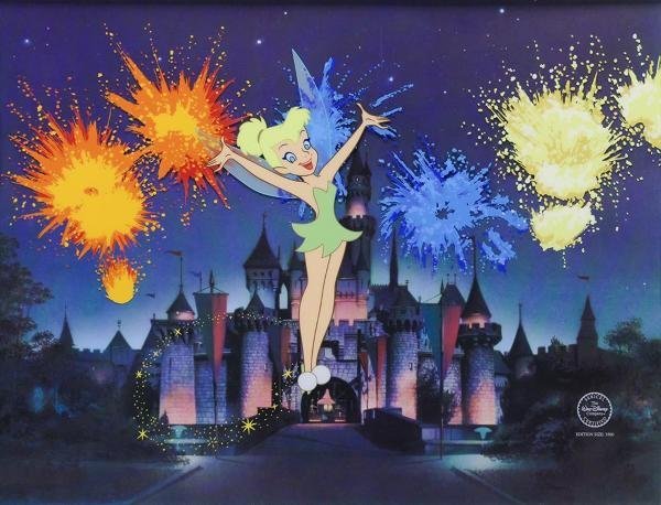 【真作】【WISH】ウォルト・ディズニー Walt Disney セリグラフセル画 限定3500部 ◆ピーターパン ティンカーベル #23122802_画像3
