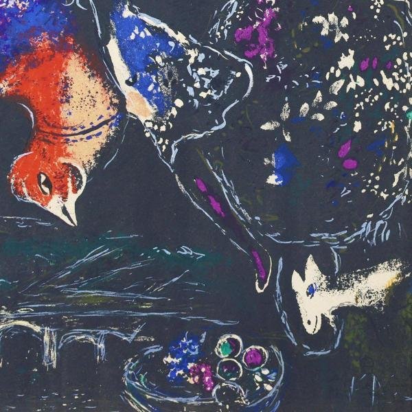 【真作】【WISH】マルク・シャガール Marc Chagall「パリの夜」リトグラフ 　　〇20世紀フランス巨匠 愛の画家 色彩の魔術師 #23113431_画像5