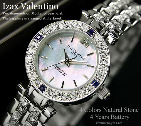 【人気商品】 大人気モデル!定価14万円【IzaxValentino】天然ダイヤ&サファイア メンズ 新品 プラチナ仕上げ さまざまな表情に変わるマザーオブパール その他