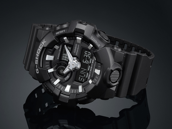 海外限定生産逆輸入モデル!CASIO カシオ G-SHOCK Gショック 多彩な機能 1/100秒クロノ搭載 フルオートカレンダー新品ALL BK_1/100秒クロノグラフを搭載