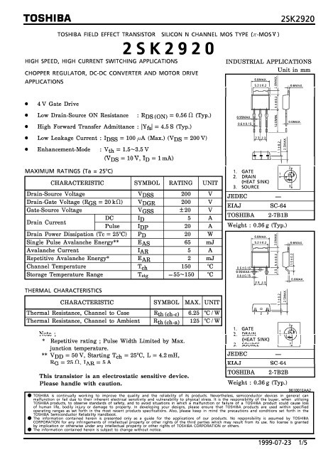 東芝 MOSFET N-CH 200V 5A 2SK2920 100個 BOX110-280_画像3