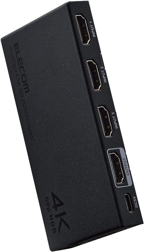 エレコム HDMI切替器 (セレクター) 3入力1出力 4K(4096×2160)60Hz 選べる自動・手動切替機能_画像1