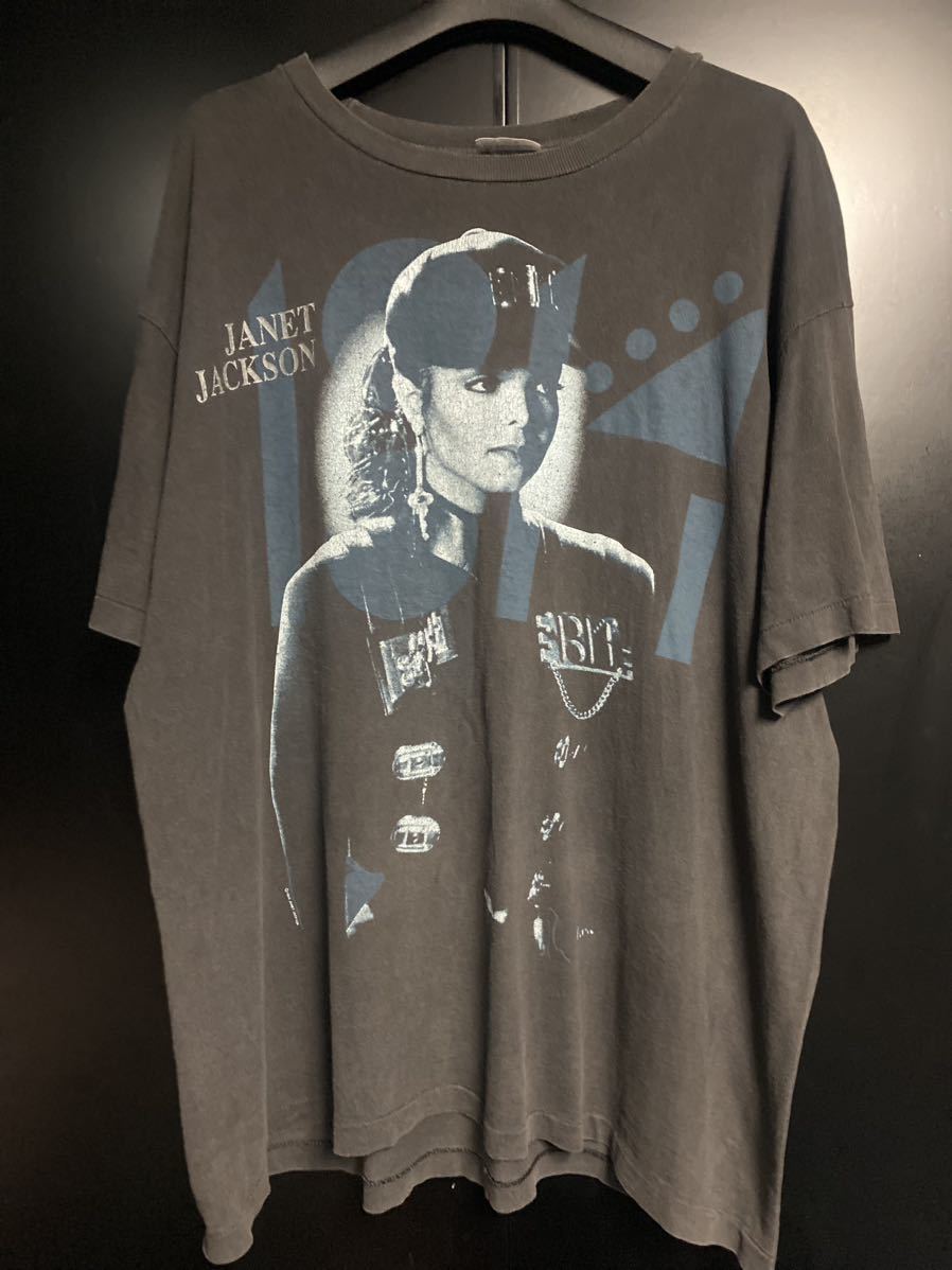 90'S当時物 JANET JACKSON Tシャツ ヴィンテージ XL ブラック Hanesタグ USA製 シングルステッチ ジャネットジャクソン SADE_画像1