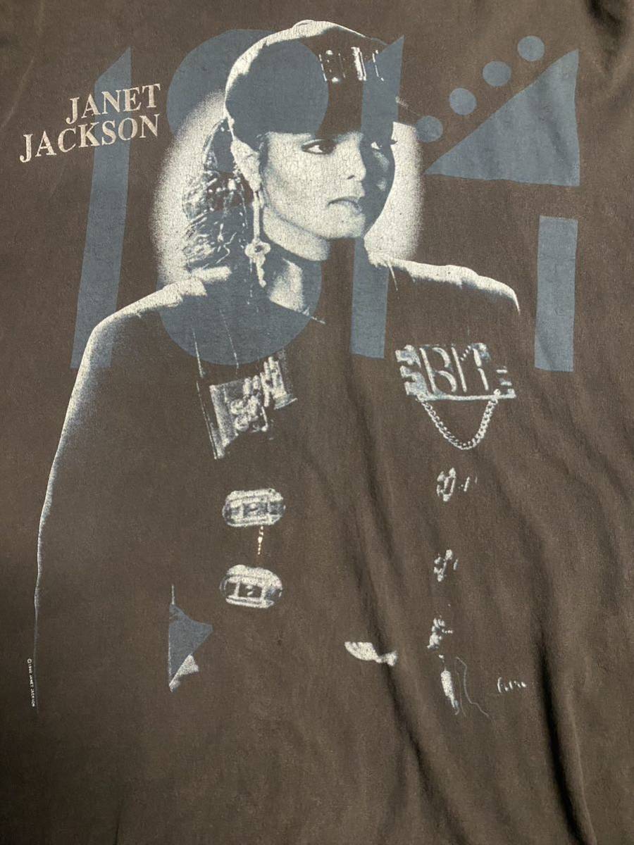 90'S当時物 JANET JACKSON Tシャツ ヴィンテージ XL ブラック Hanesタグ USA製 シングルステッチ ジャネットジャクソン SADE_画像3