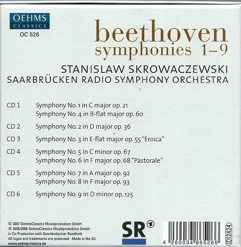 ベートーヴェン：交響曲全集/スクロヴァチエフスキ指揮（６CD)_画像2