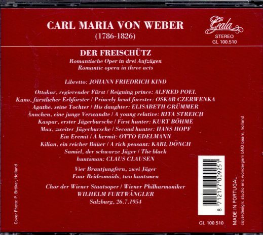 WEBER:DER FREISCHUTZ /フルトヴェングラー　(2CD)_画像2