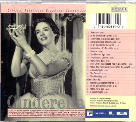 ol858　　　CINDERELLA ORIGINAL TELEVISION BROADCAST SOUNDTRACK /RODGERS_画像2