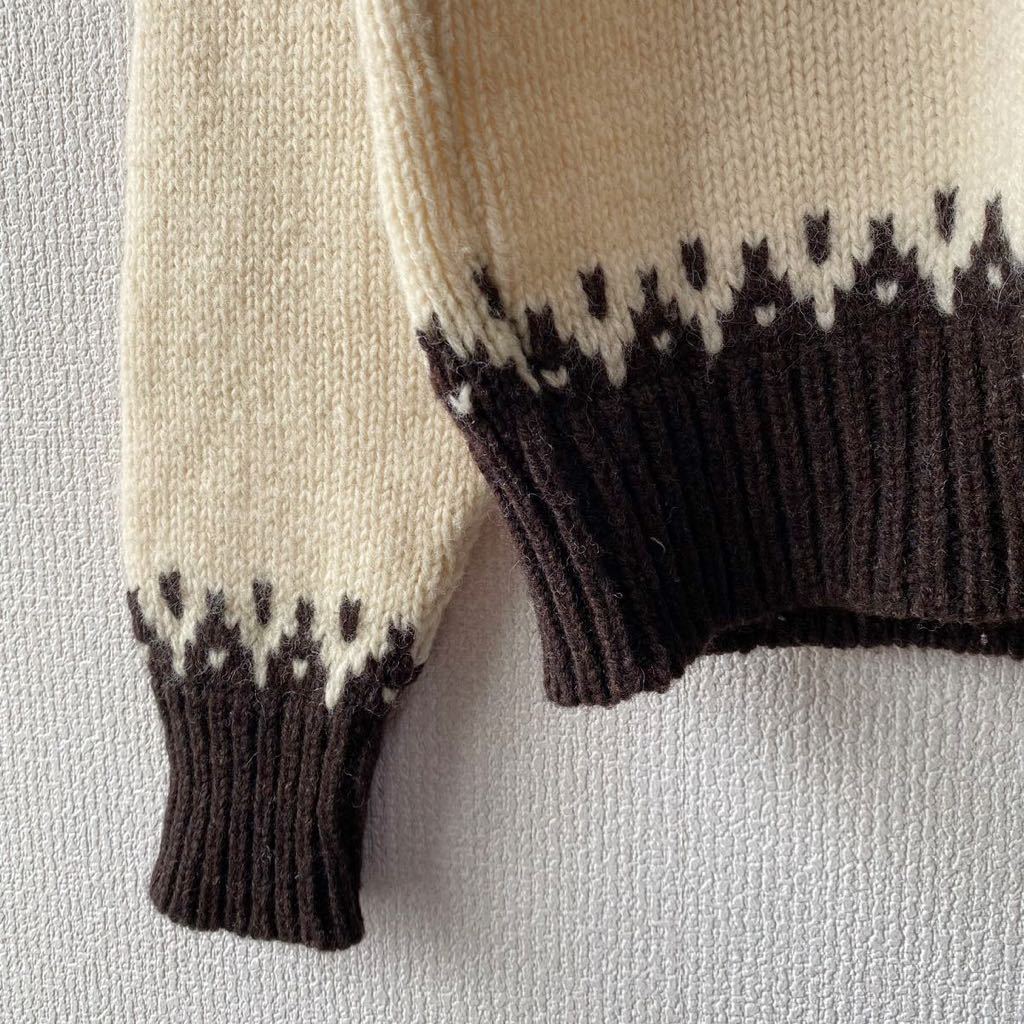 70s USA made pen dollar ton sheto Land wool nordic sweater XL PENDLETO Vintage knitted 