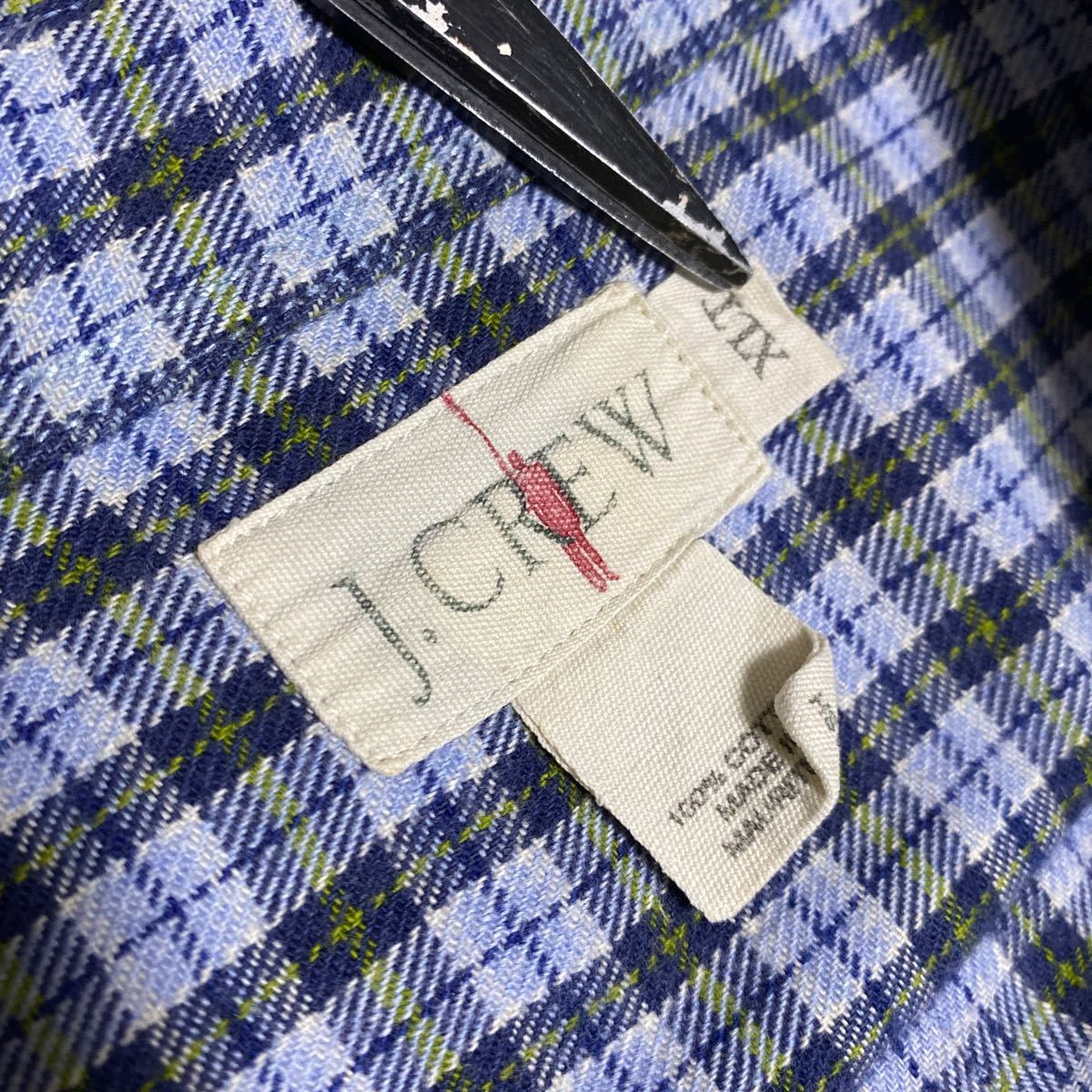 90s J.CREW コットン チェック シャツ XL オールド Jクルー 長袖 旧タグ_画像6