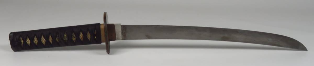 刀剣美術 時代の一品【銘 兼○/ 小刀付 わきざし 脇差】刃渡り34.2cm 日本刀 登録証 時代武具 刀装具 時代物 外装 当時物 骨董品 刀鍔 拵_画像6