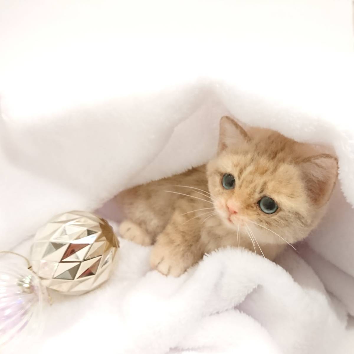 LocoMocoNeco 羊毛フェルト ちょこんとお座りマンチカンの子猫 LocoMocoNeco 羊毛フェルト ちょこんとお座りマンチカンの子猫
