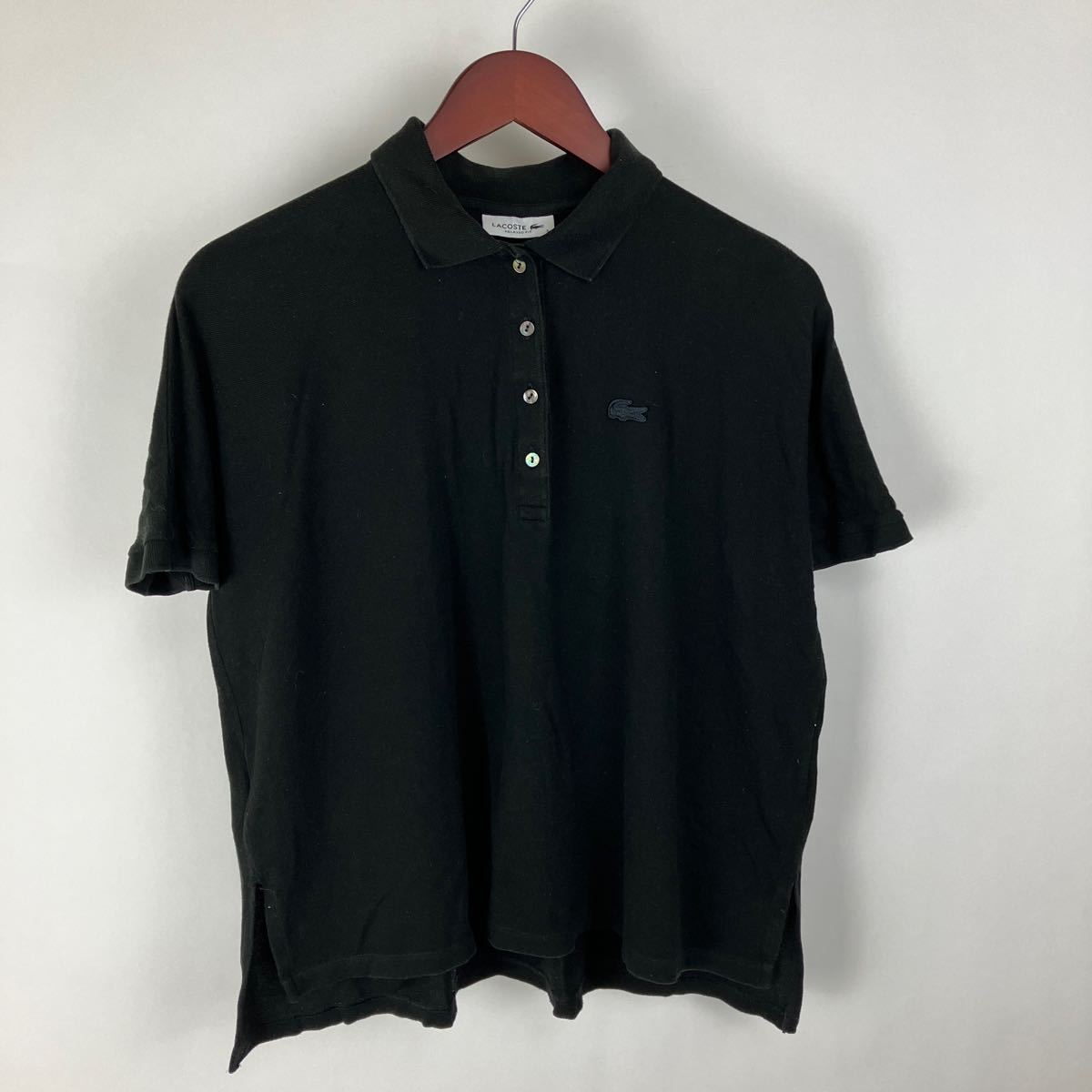 LACOSTE ラコステ 半袖 シャツ ポロシャツ レディース Sサイズ ブラック カジュアル スポーツ トレーニング golf ゴルフ ウェア FA161