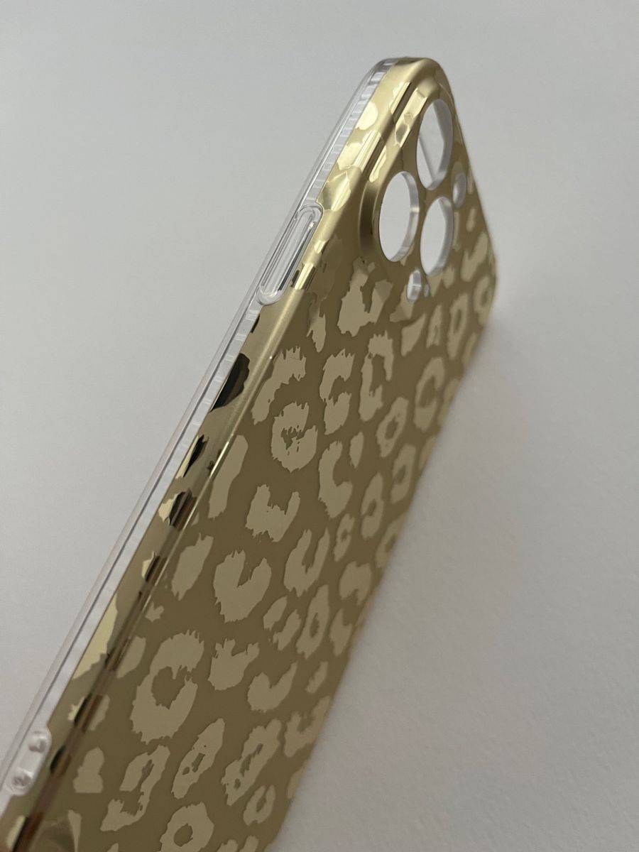 iPhone13promaxレオパードミラーゴールドアイフォンケースプロマックス新品送料込み