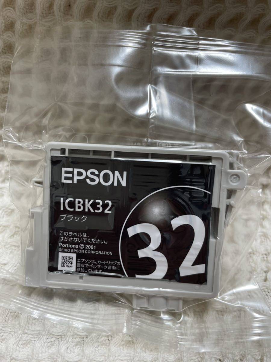 【新品未使用】エプソン EPSON 純正インク lCBK32◆ブラック◆使用期限不明 ジャンク 純正インクカートリッジ プリンター ICBK32_画像1