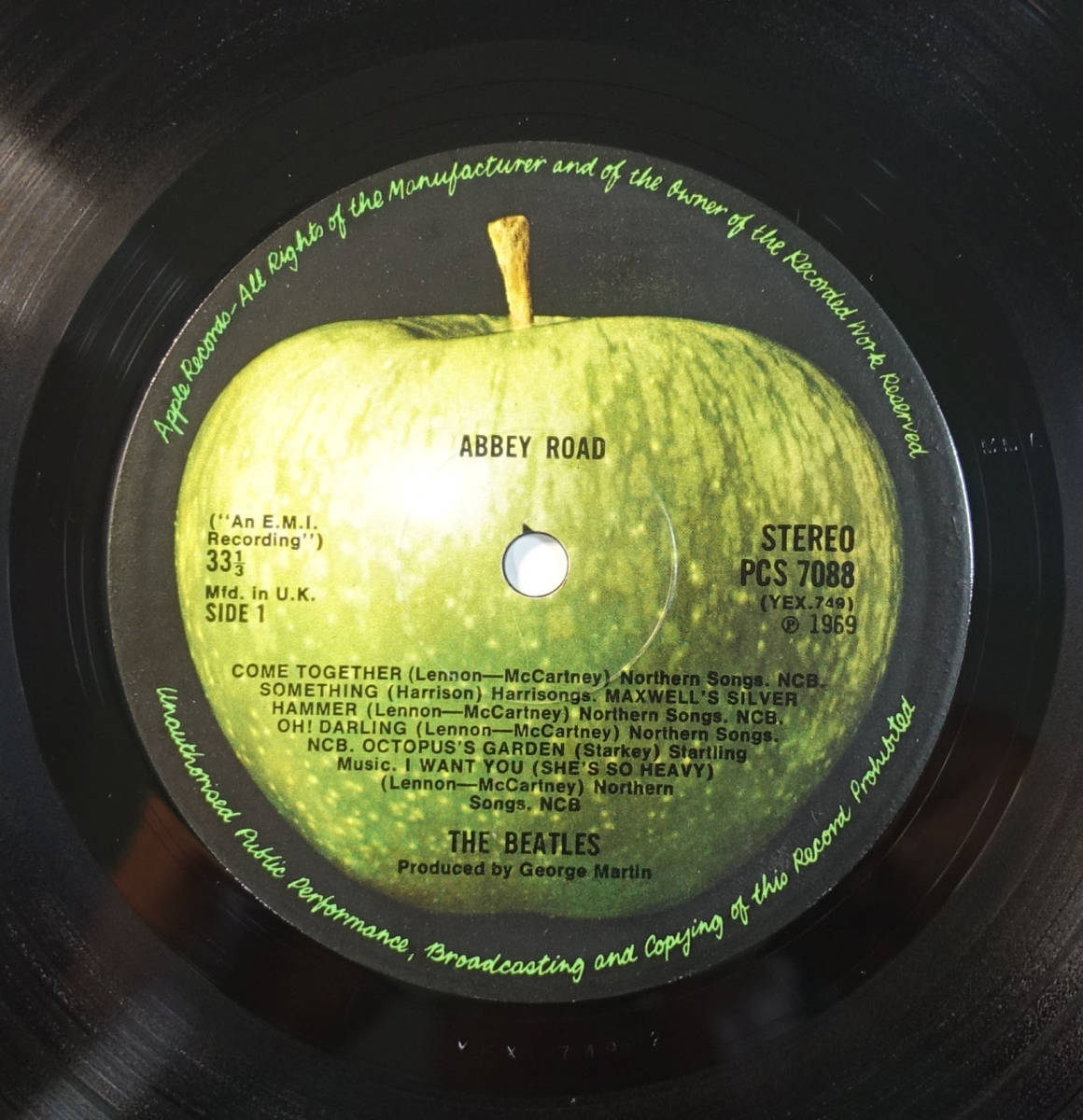 極美! UK Original 初回 APPLE PCS 7088 Abbey Road / The Beatles MAT:2/1+Misaligned Apple+Black Inner_画像4