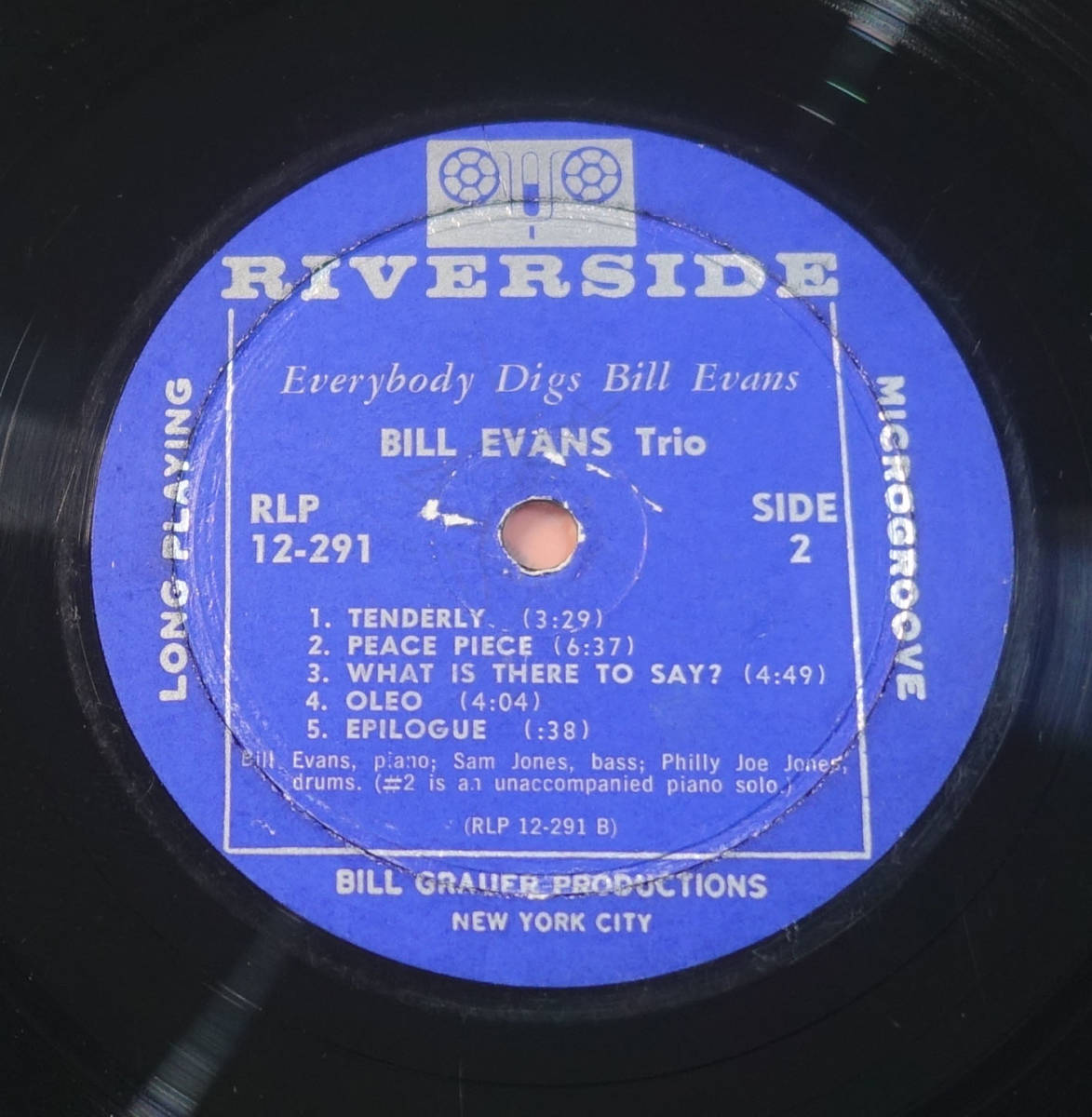 US Riverside RLP 12-291 完全オリジナル Everybody Digs / Bill Evans Trio 靑小/DGレーベル_画像5