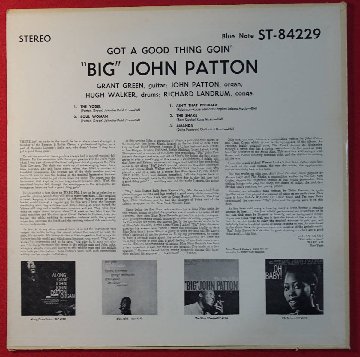 US BLUE NOTE BST 84229 オリジナル Got a Good Thing Goin’ / John Patton NYC/Van Gelder_画像2