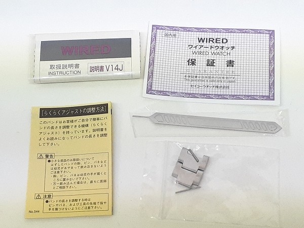 M216-N36-710 SEIKO セイコー WIRED ワイアード V14J-0AS0 ブラック文字盤 メンズ ソーラー 腕時計 不動 箱あり 現状品③_画像9