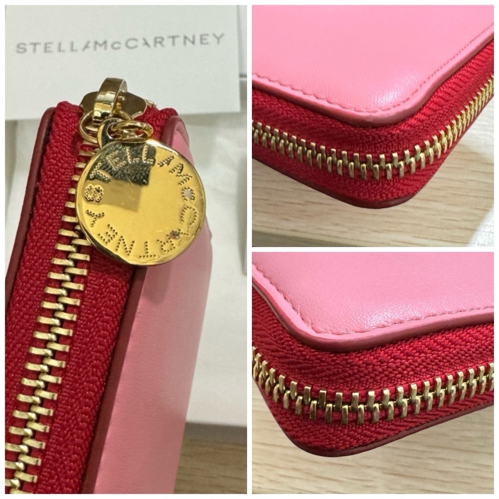  сверху 10982 Stella McCartney раунд Zip длинный кошелек розовый STELLA McCARTNEY бумажник 