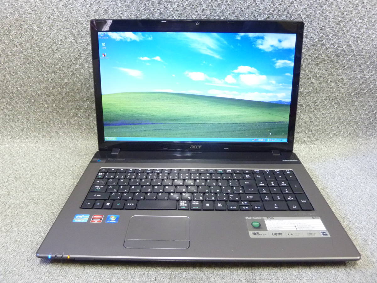 Windows XP,7,10,11 17.3”1600×900 Acer Aspire 7750 7750G-H78H/LK ★ i7-2630QM/8GB/新品SSD128GB+HDD640GB/HD6850M/リカバリ作成/2184_画像1