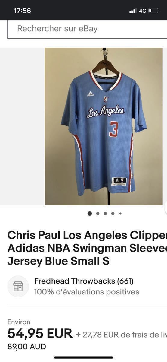 adidas(アディダス)NBA ロサンゼルス クリッパーズ Chris Paul ユニフォーム型Tシャツ_画像7