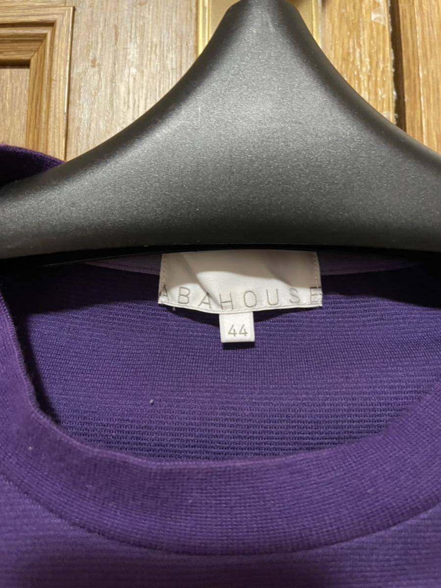 ABA HOUSE( Abahouse ) purple color deformation 8~9 part sleeve long T-shirt 