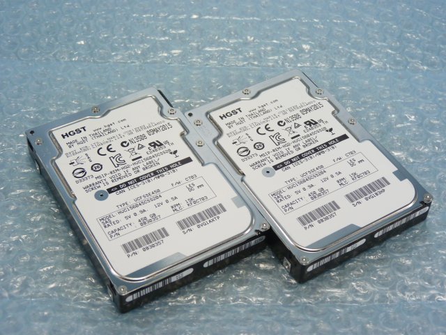 1PES // 2個セット / HGST HUC156045CSS204 450GB 2.5インチ SAS HDD 12Gb 15K(15000)rom 15mm // HITACHI HA8000/RS220 AN1 取外_画像1