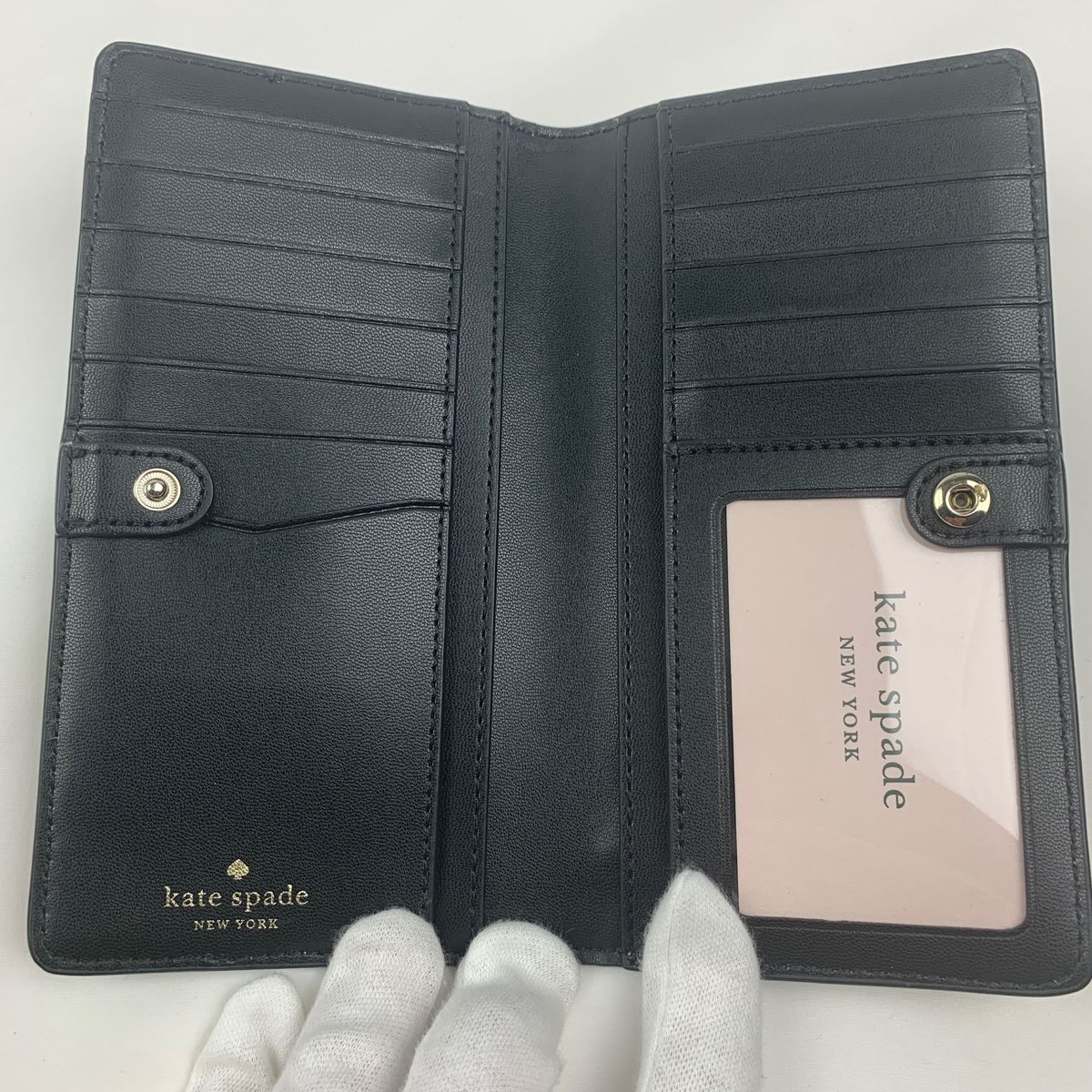 【未使用品】ケイトスペード　KATE SPADE NEWYORK バイカラー　二つ折り　長財布　ブラック/ベージュ