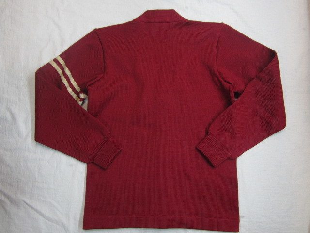 LEHEN 50s letter do cardigan dark red Vintage 