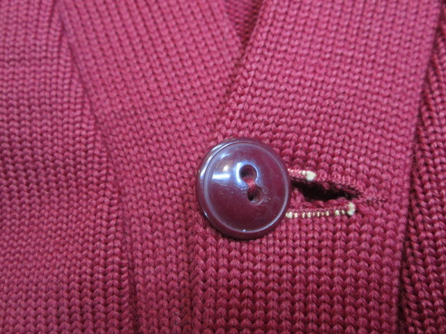 LEHEN 50s letter do cardigan dark red Vintage 