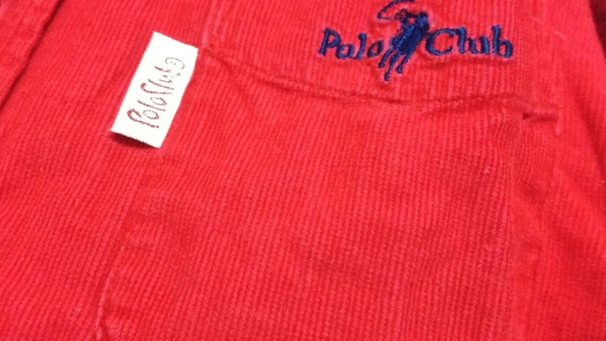 長袖シャツ　110　上着　アウター 　赤　ポロ　クラブ　Polo　Club　綿100%　コーデュロイ　キッズ　子供服　羽織物