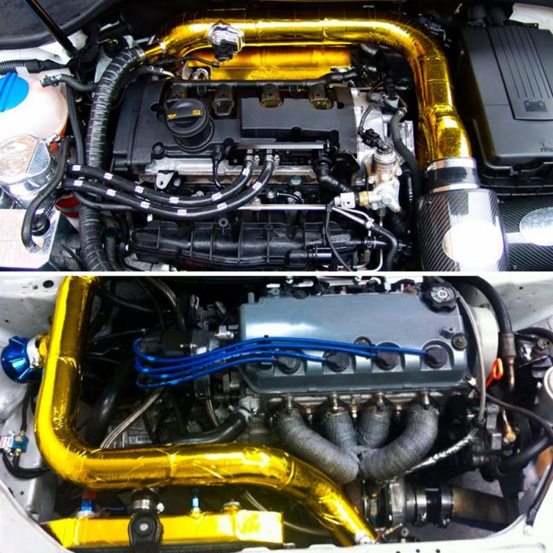 【送料無料】 ゴールド サーモ テープ 遮熱 断熱 5m RB25RB26SR201JZ2JZ4G63N544B11JB23R32 エキマニ マフラー R33R34S13S14S15FD3SEK9EG6_画像7