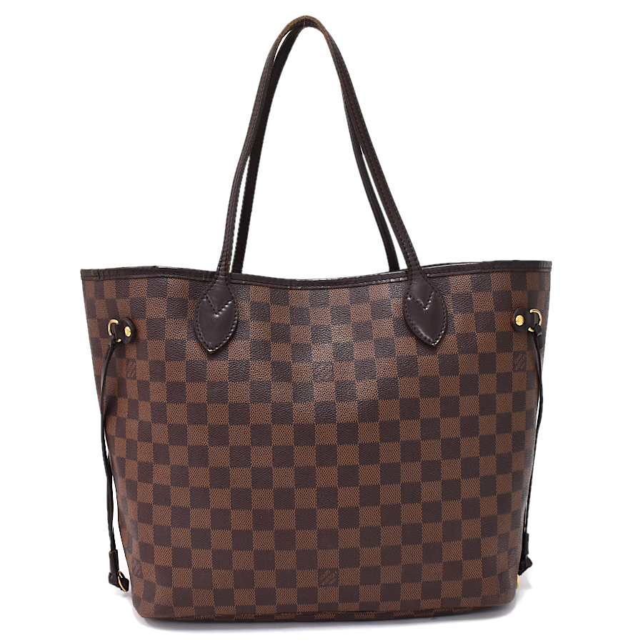 ルイヴィトン ネヴァーフルMM ショルダー トートバッグ N51105 ダミエ エベヌ ブラウン LOUIS VUITTON Neverfull MMの画像3