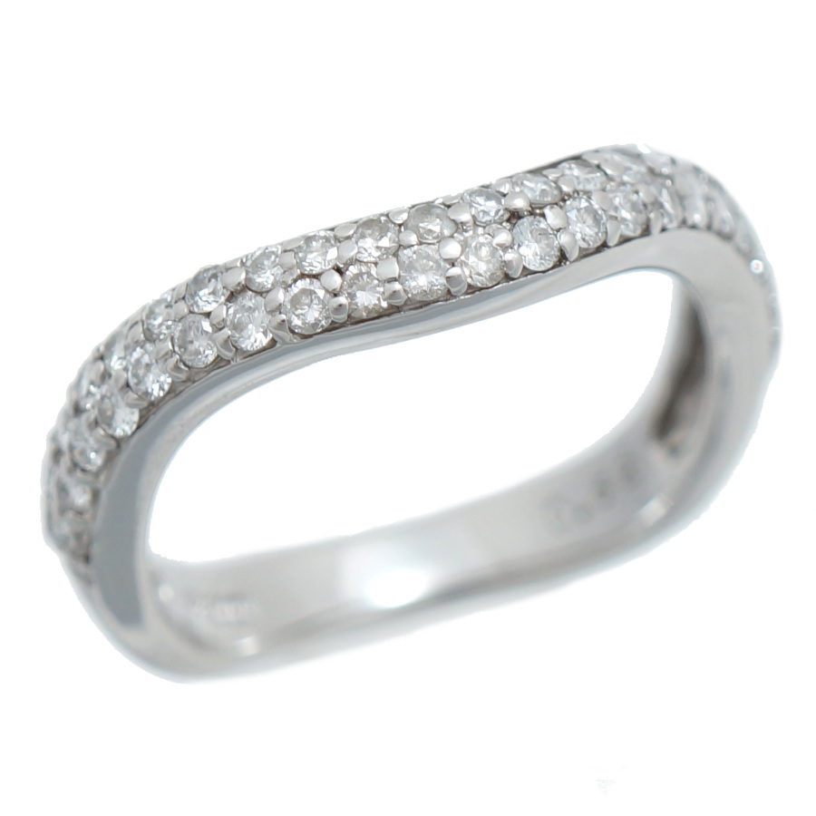 経典 新品同様 プラチナ900 リンク゛ ダイヤモンド0.52ct 11号 4.8g プラチナ台
