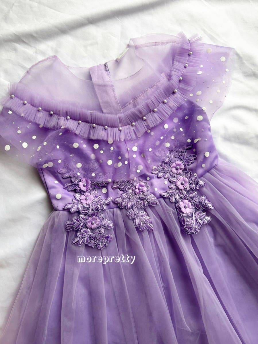 160㎝ новый товар  фиолетовый ... платье  　 женщина     ... платье   одним лотом     день рождения ... лицевая сторона ... ... ребенок ... подарок  детский  платье  