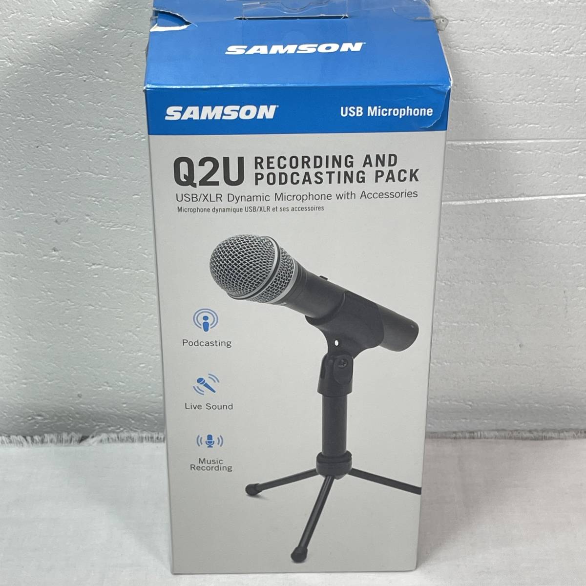 SAMSON Q2U USB Microphone RECORDING AND PODCASTING PACK マイク 箱付き USED品 1円スタート_画像2