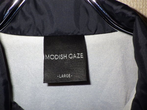 z3630MODISH GAZE★モディッシュガゼ★プリントナイロンボタンジャケット★コーチジャケット★黒色★サイズＬ★レア★激安_画像3