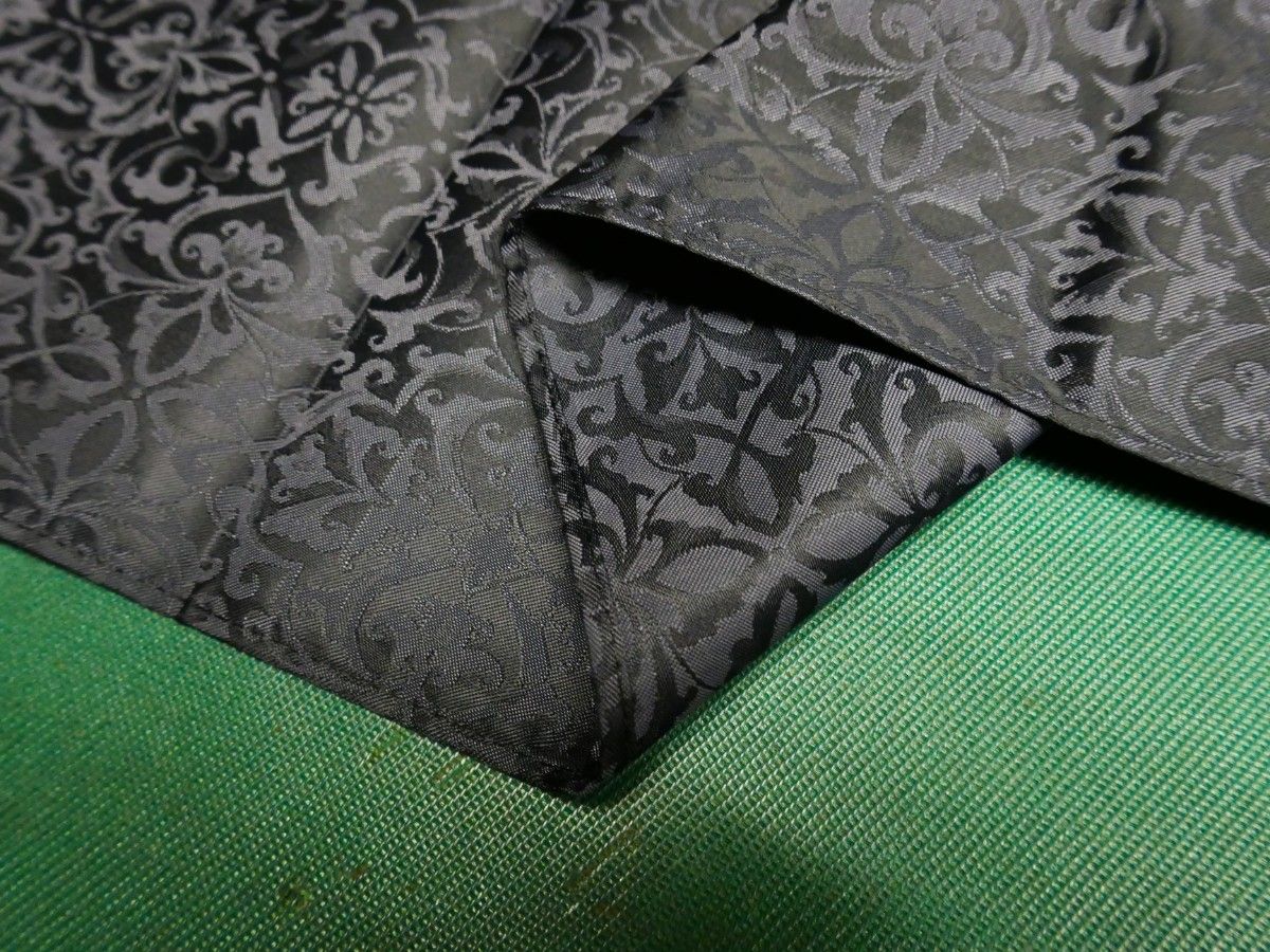 (No.12611F)約52㎝幅×1m・黒のナイロンジャガード撥水加工布