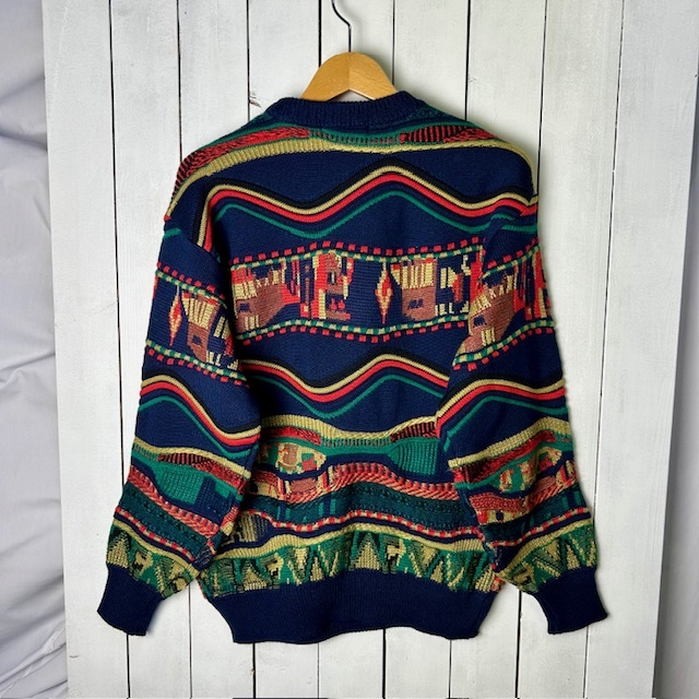 レトロ古着 美品 80s~90s アクリルウール 立体編み 3Dニット レトロ古着 美品 80s~90s アクリルウール 立体編み 3Dニット