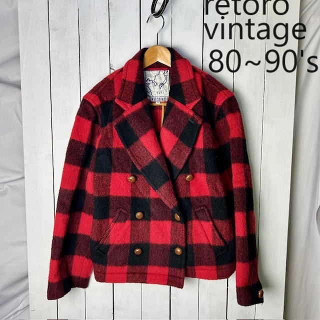 レトロ古着 80s~ JUNKO SHIMADA バッファローチェック ダブル レトロ古着 80s~ JUNKO SHIMADA バッファローチェック ダブル