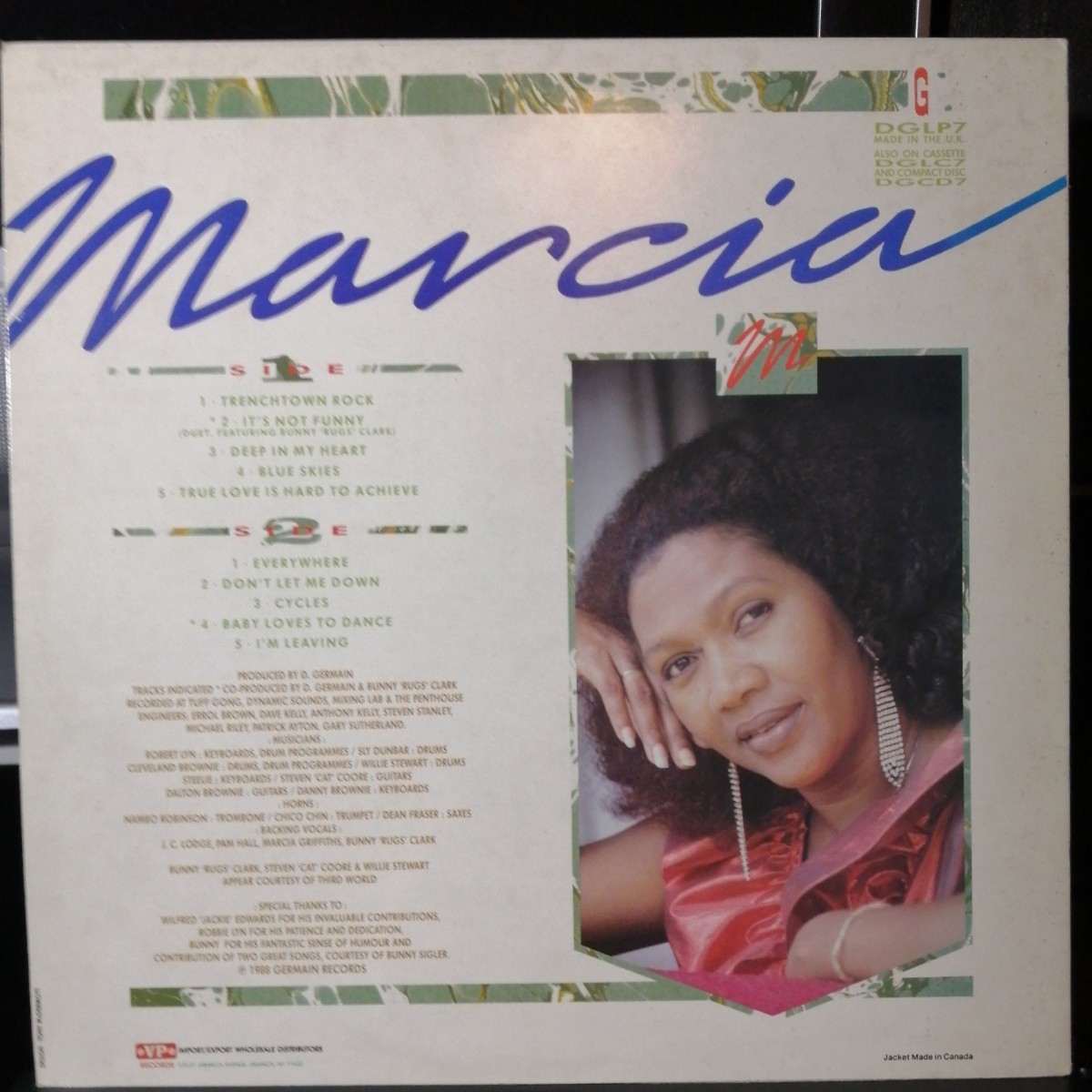 即日支払いのみ LP レゲエ Marcia Griffiths Marcia / Reggae Dancehall, Lovers Rock 1989年 VP 再生確認済_画像4