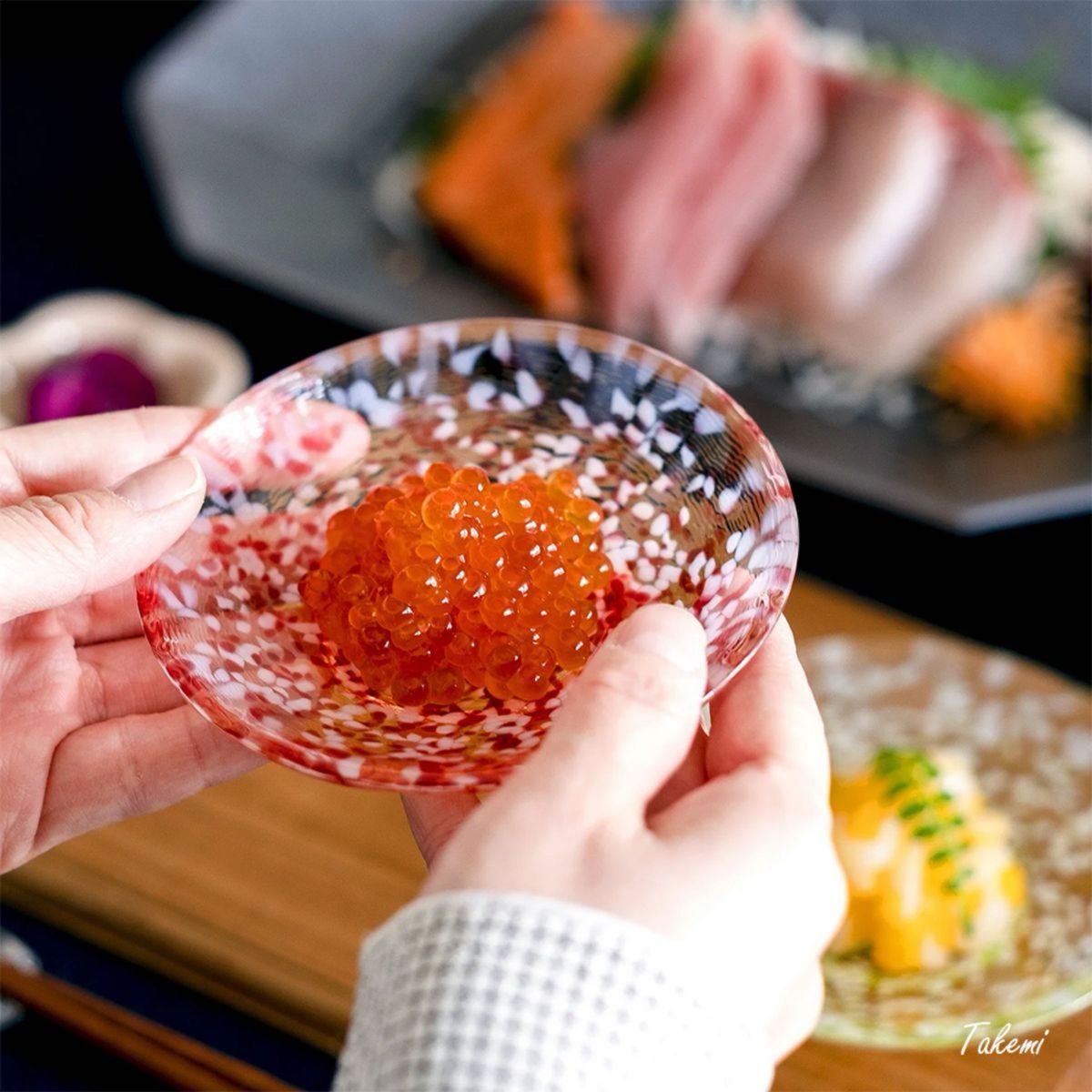 津軽びいどろ 豆皿ギフト りんご豆皿ペアセット 赤りんご 青りんご 小皿 小物トレイ　おしゃれギフトボックス付き ハンドメイド