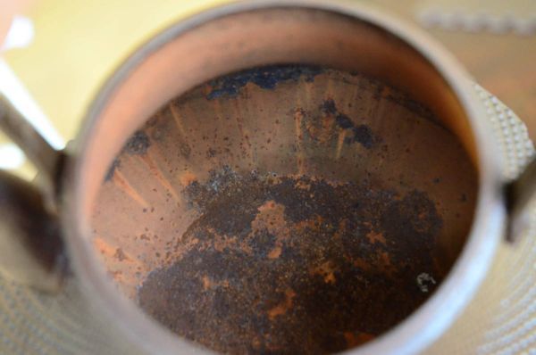 南部鉄器 光仙 造 富士型 霰 あられ 鉄瓶 虫食い 茶道具 古民具