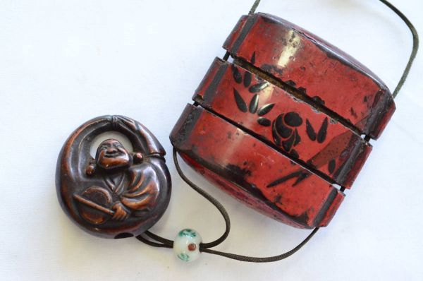 INHO тканевая сумка -Сама Netsuyoshi Dragonfly Ball В то время, Edo Period Antiques Old Tool