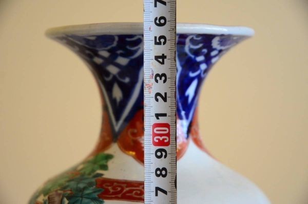 九谷焼 花瓶 金彩鹿 縦36cm 直径16cm 明治～昭和初期 骨董 アンティーク_画像10